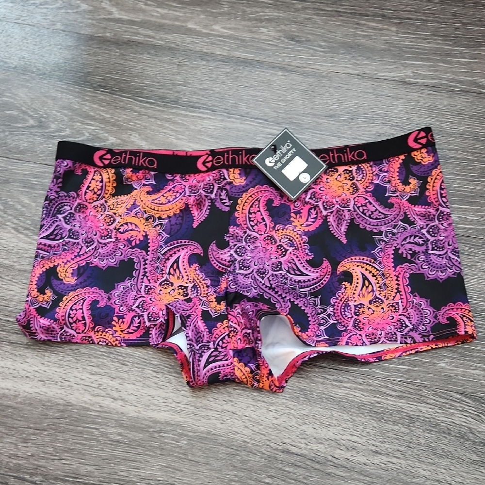 Ethika Pink and Orange Paisley Boxer Shorty